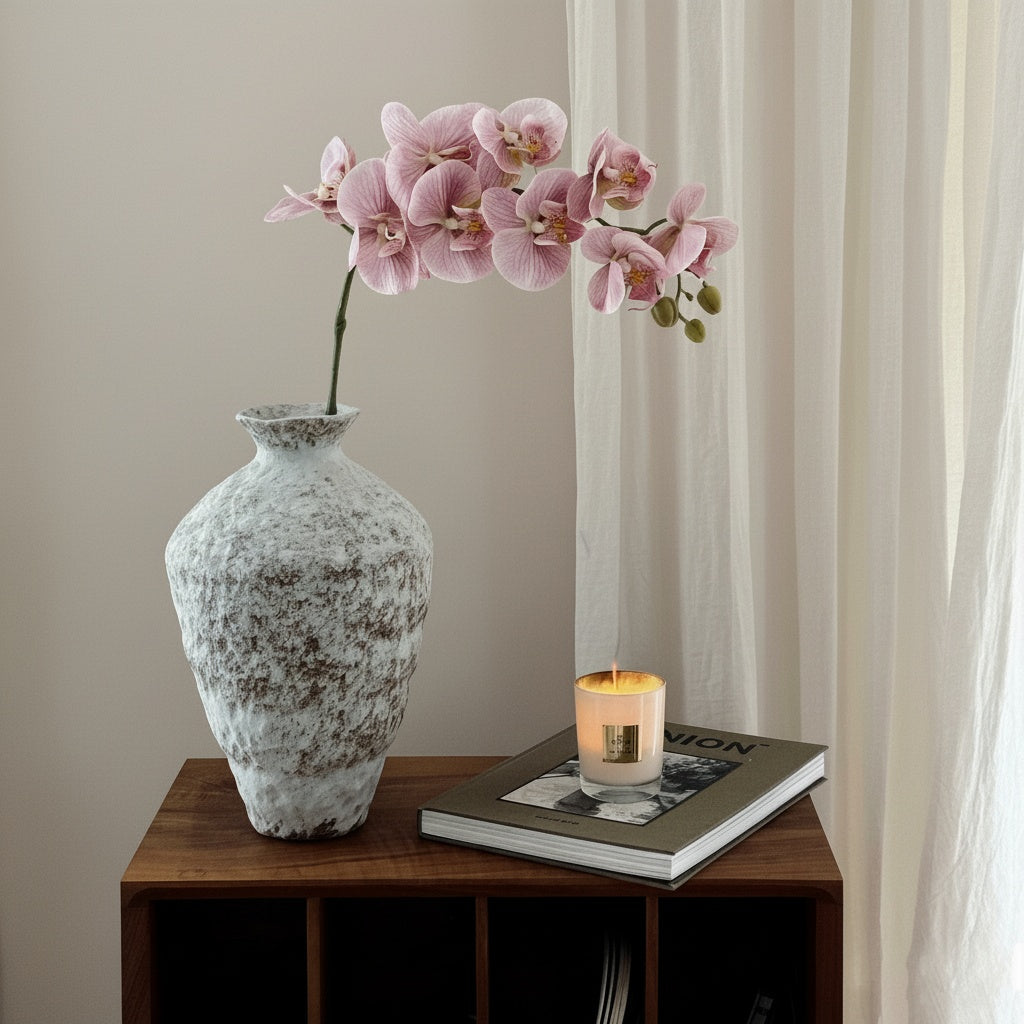 Textured Ceramic Flared Neck Vase