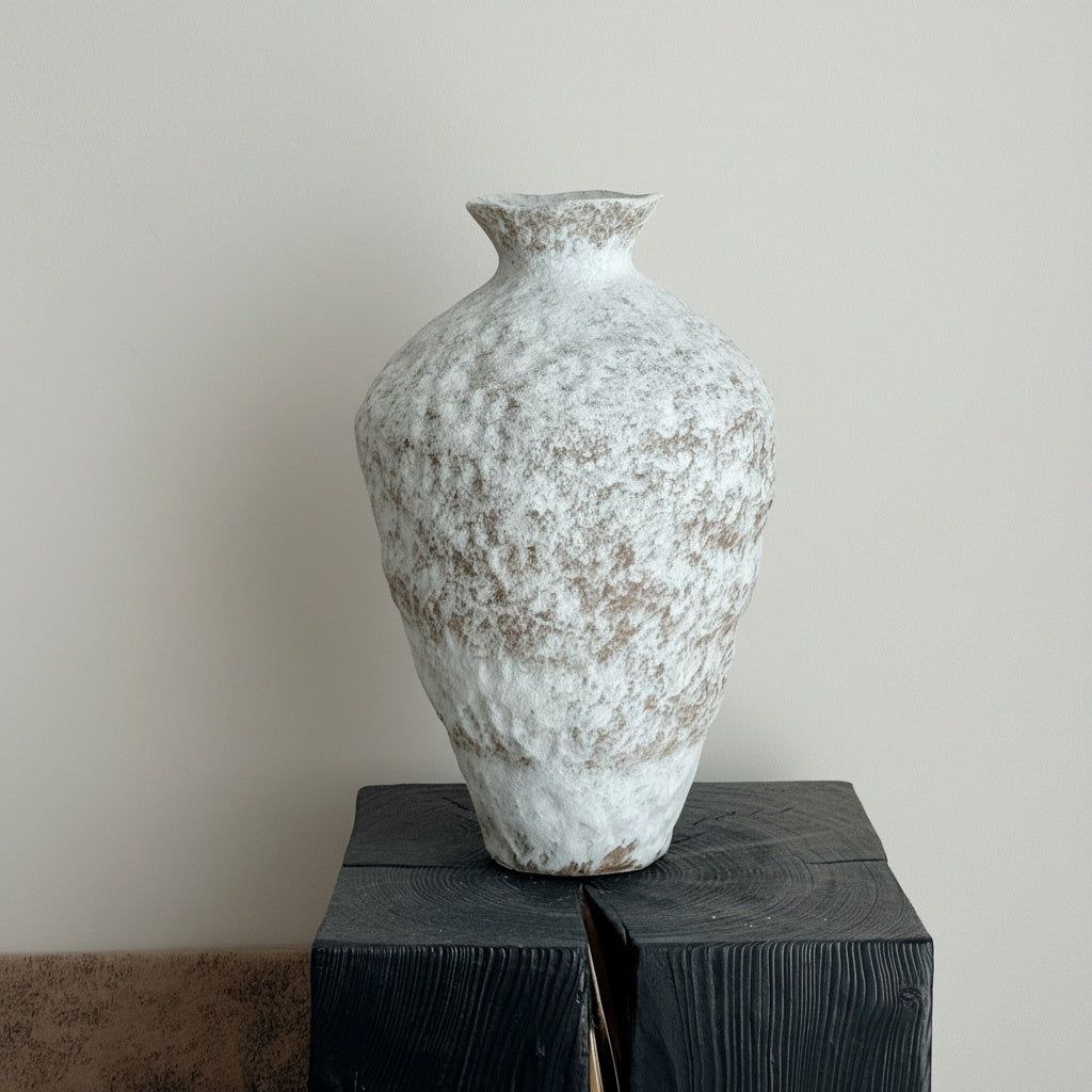 Textured Ceramic Flared Neck Vase
