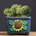 Textured Ceramic Footed Planter Pot