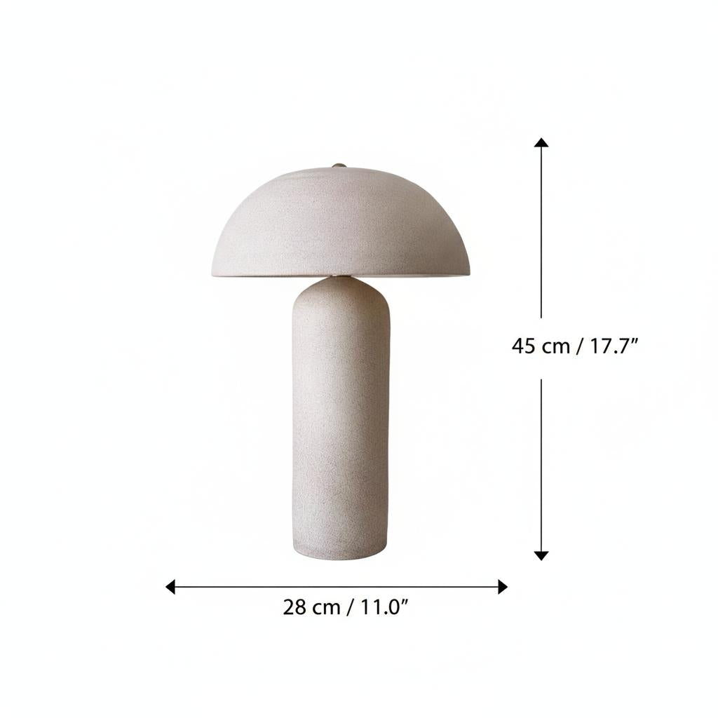 Dimensions diagram of ceramic mushroom lamp