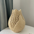 Textured Ceramic Openwork Teardrop Vase