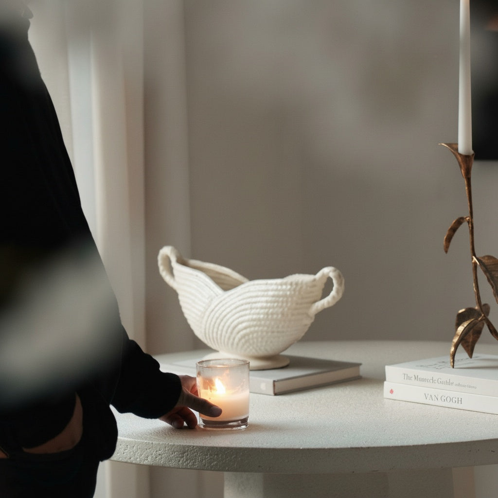 Textured Ceramic Oval Centerpiece Bowl