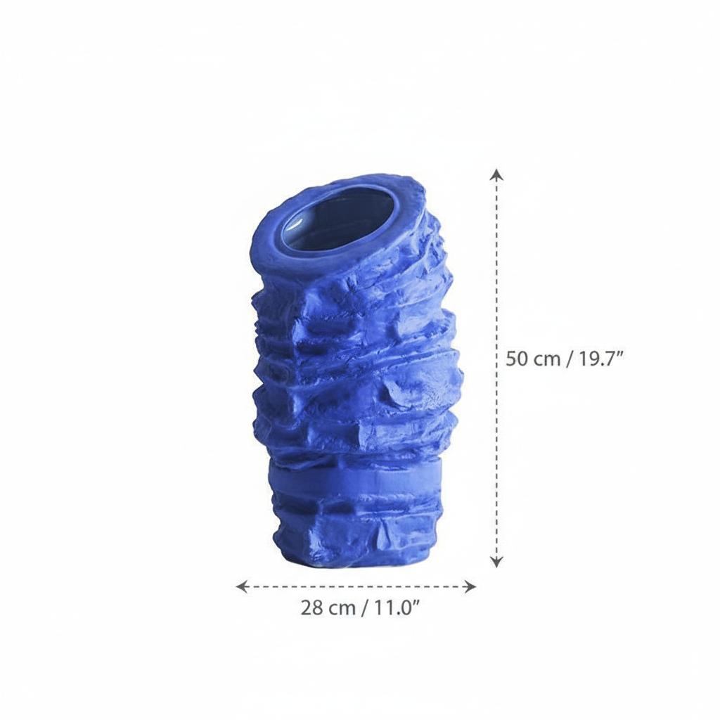 Blue vase dimensions diagram