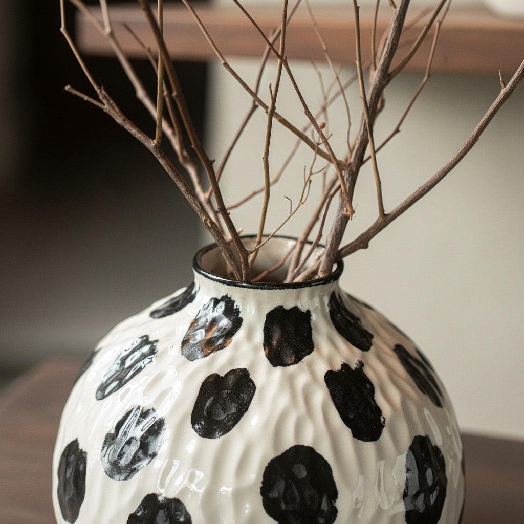 Textured Ceramic Spotted Vase