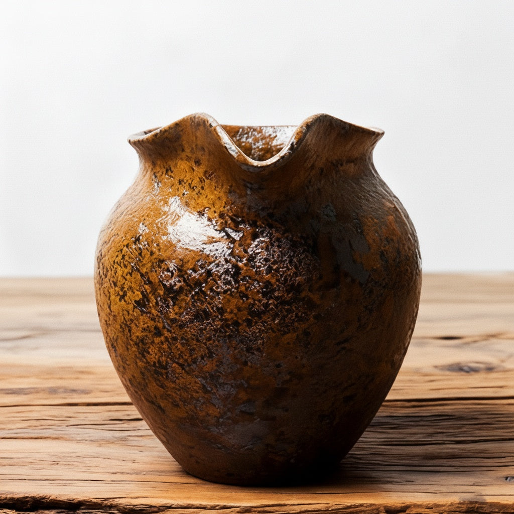 Textured Ceramic Spouted Pitcher