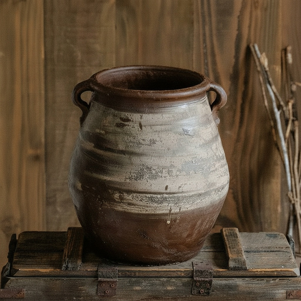 Textured Ceramic Two Handled Vessel