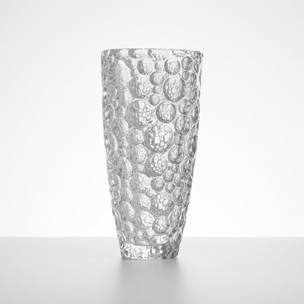 Textured Clear Glass Tapered Vase