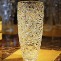 Textured Clear Glass Tapered Vase