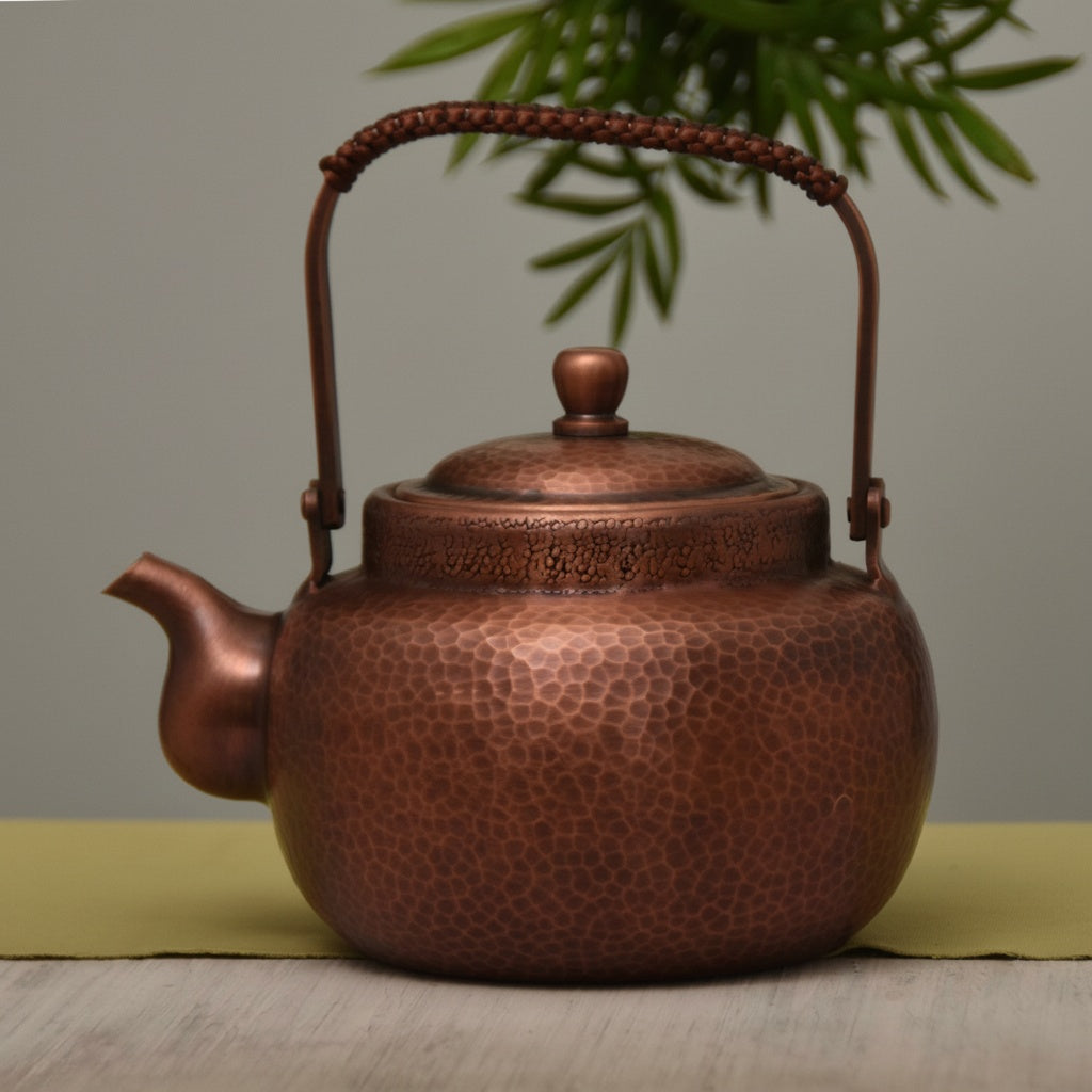 Textured Copper Round Teapot