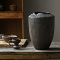 Textured Dark Ceramic Tall Vase