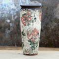 Textured Floral Stoneware Tall Vase