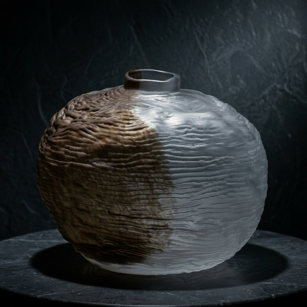Textured Glass Spherical Vase