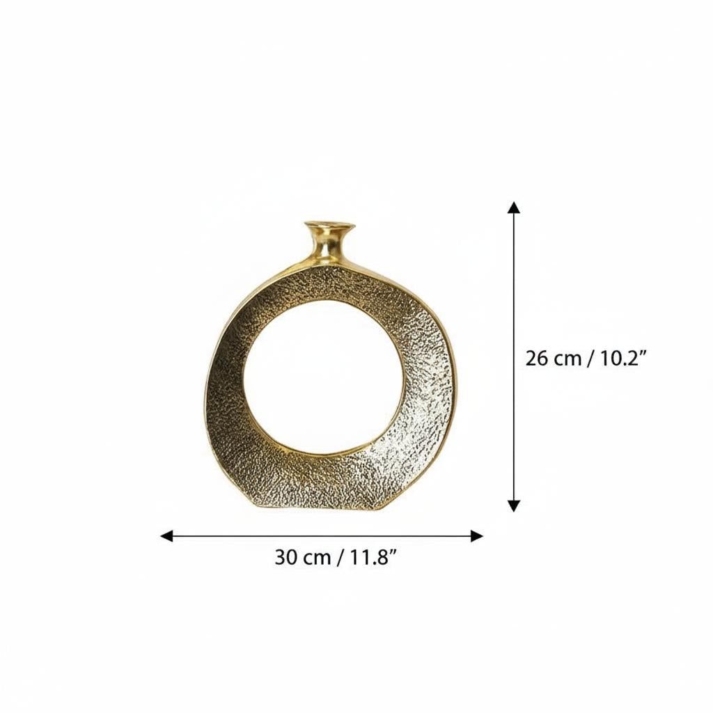 Medium gold circular vase dimensions