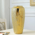 Textured gold tapered cylinder vase front view