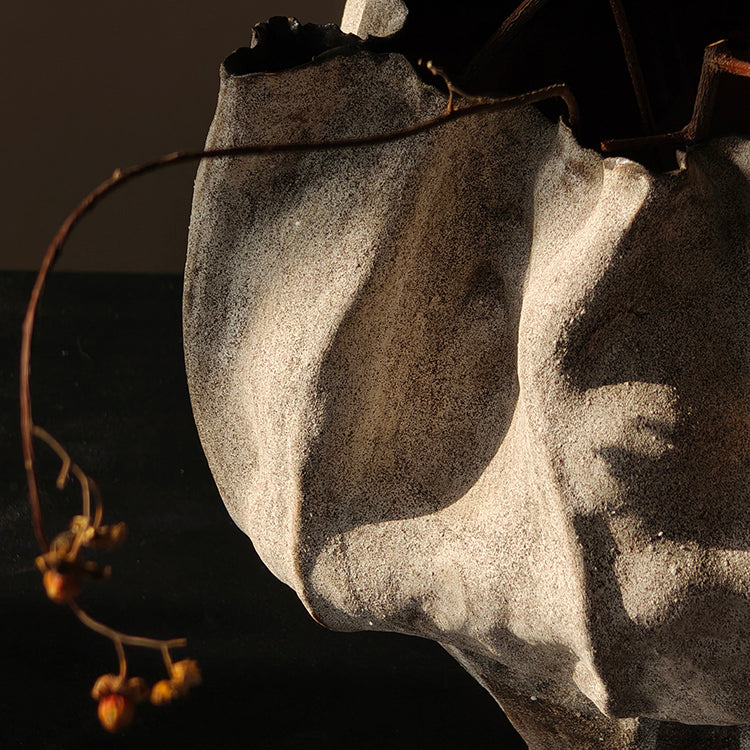 Close up detail of textured ceramic surface