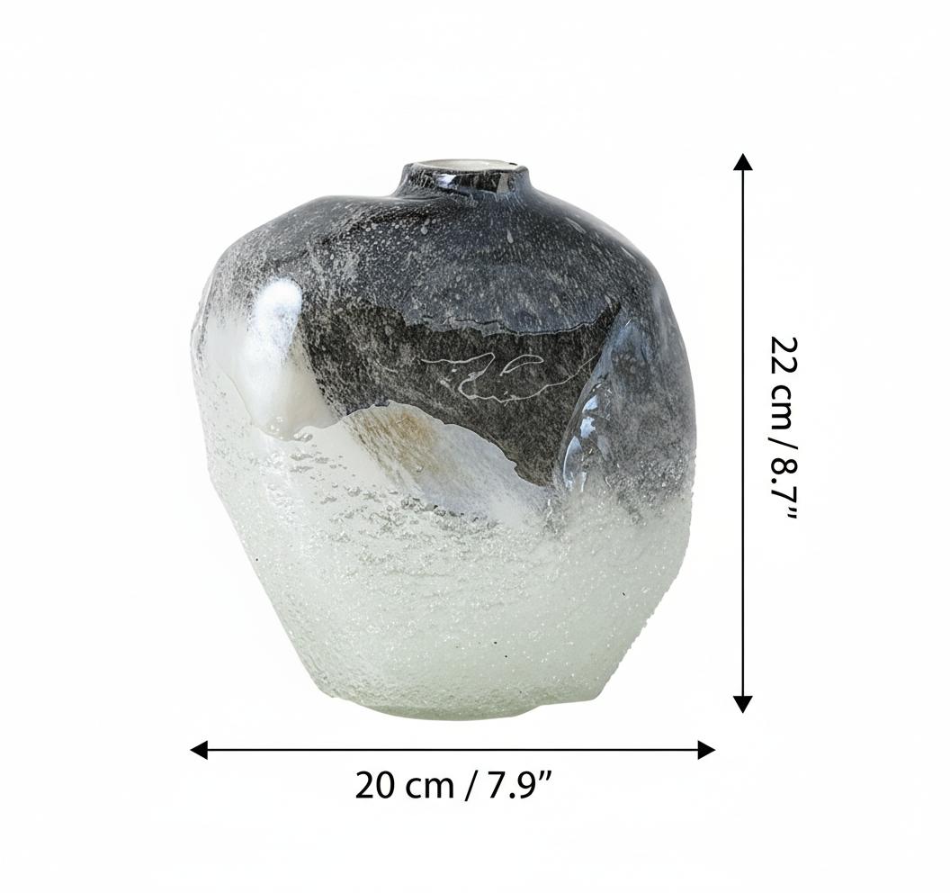 Medium textured gunmetal and white vase