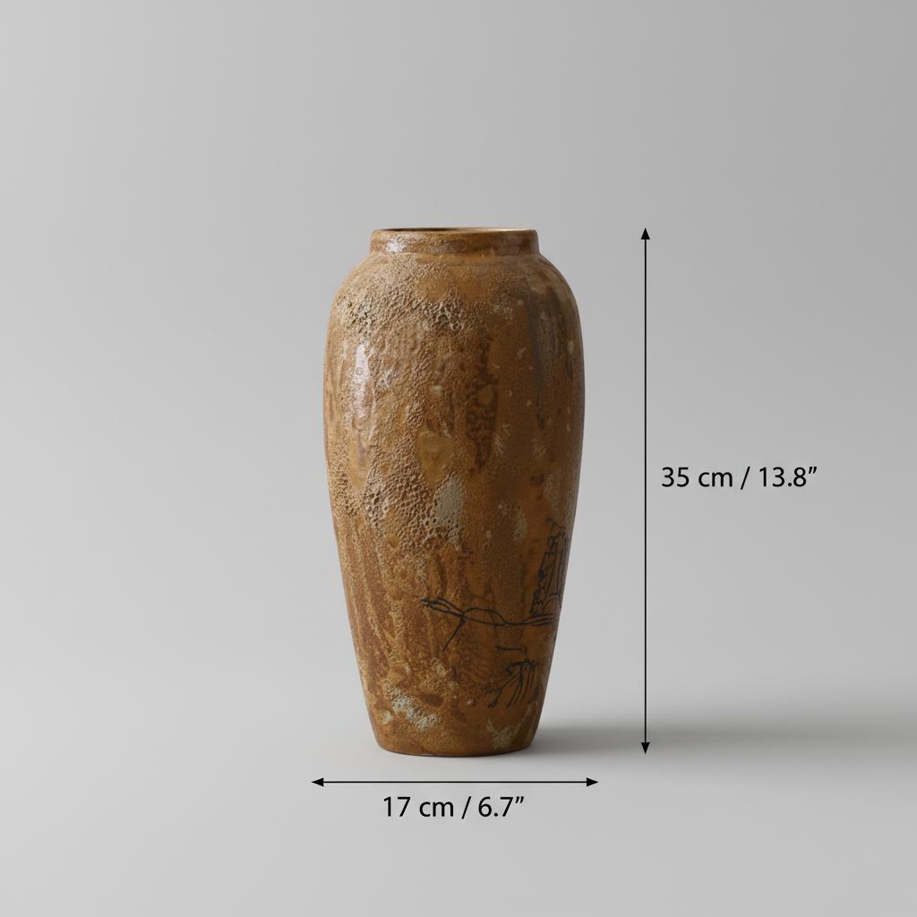 Large ceramic vase dimensions diagram