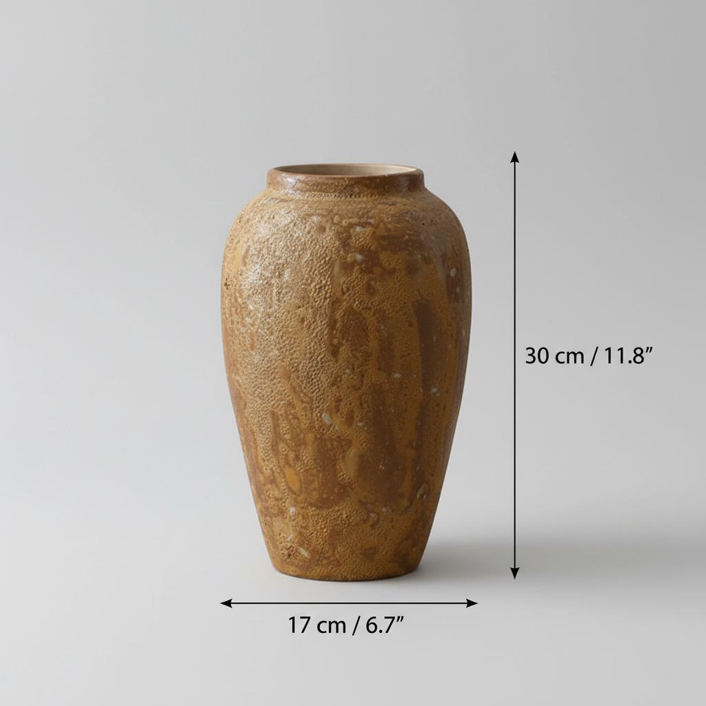 Medium ceramic vase dimensions diagram
