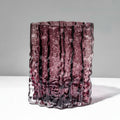 Textured Plum Glass Cylindrical Vase