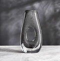 Large smoked crystal vase front view