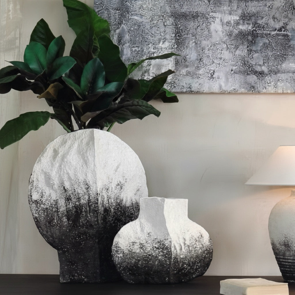 Textured Two-Tone Sculptural Vase