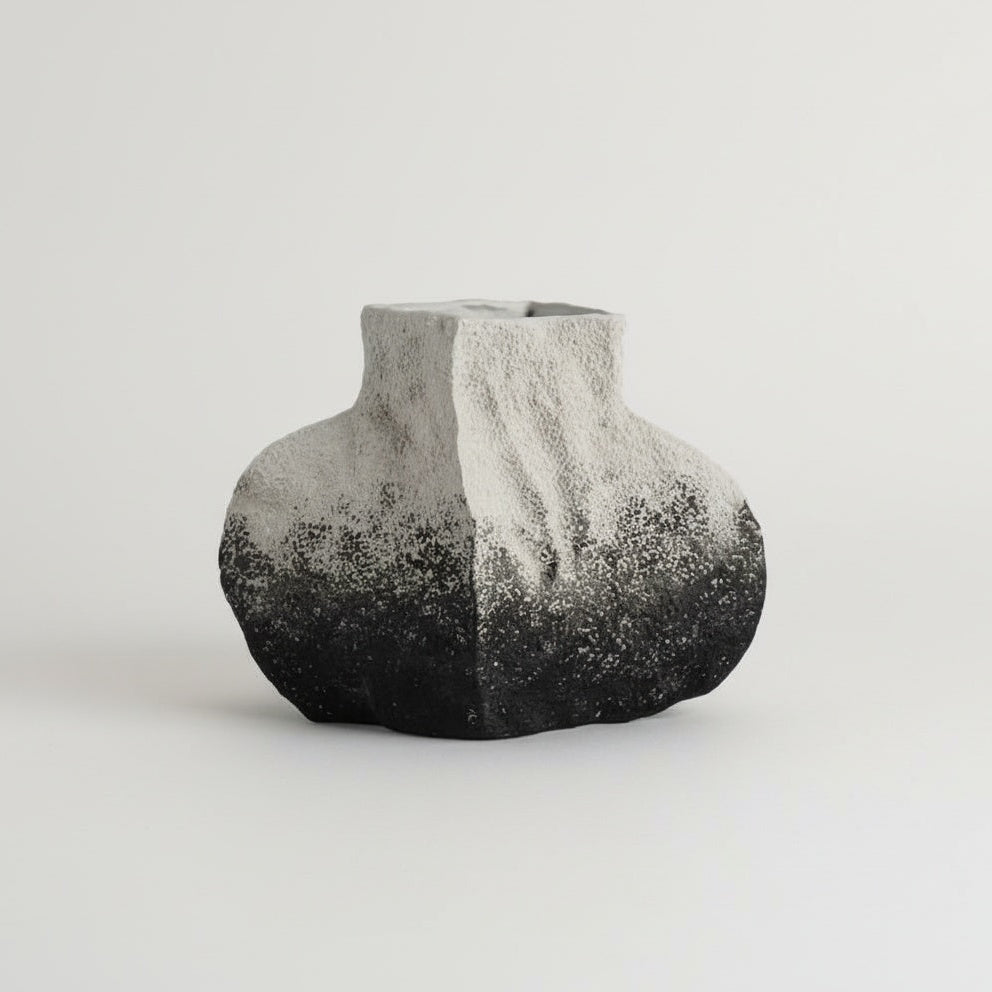 Textured Two-Tone Sculptural Vase