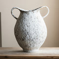 Textured White Ceramic Amphora Vase