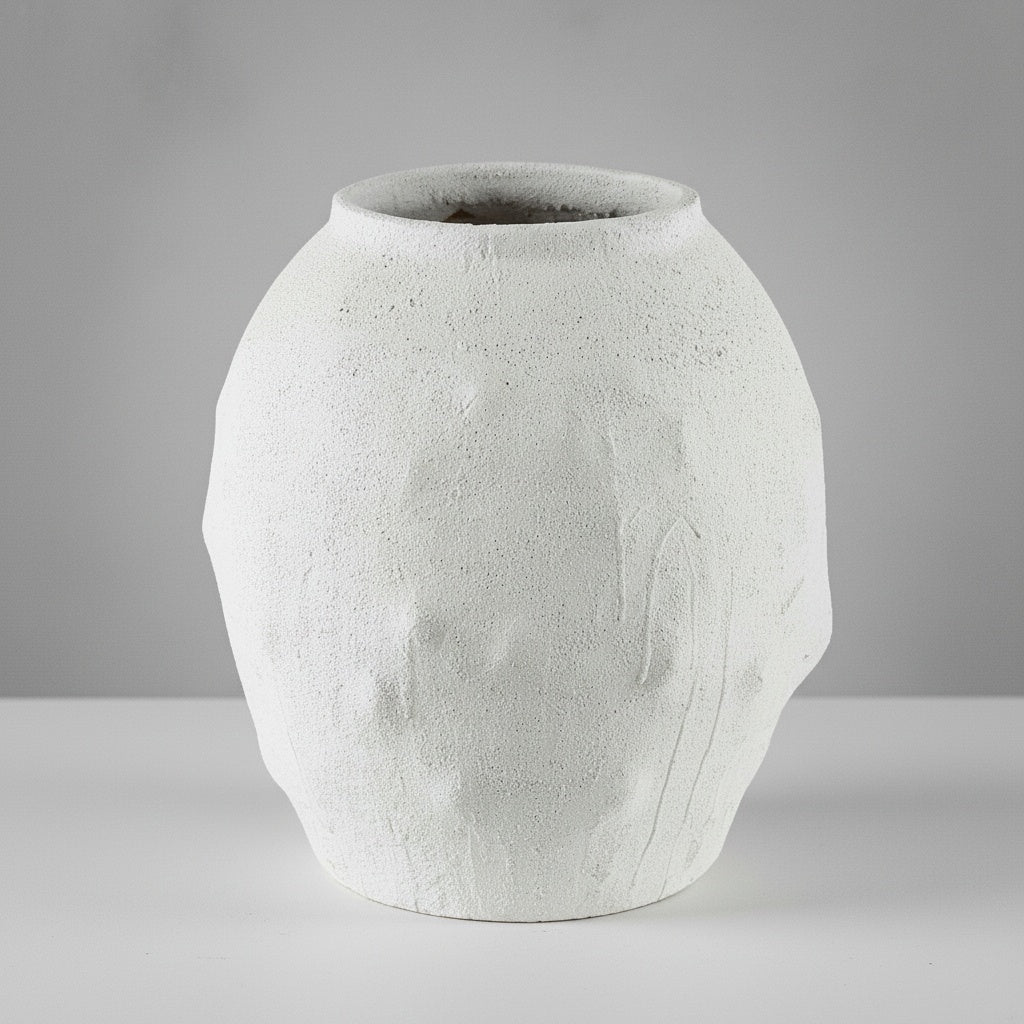 Textured White Ceramic Decorative Vase