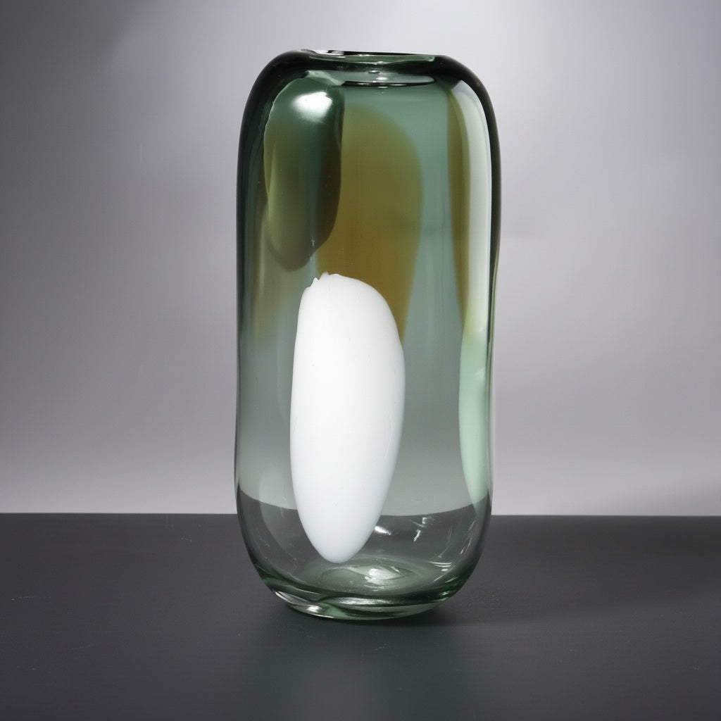 Tinted Glass Cylindrical Vase