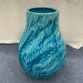 Turquoise Ceramic Peacock Motif Vase