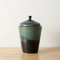Two-Tone Glazed Ceramic Lidded Jar