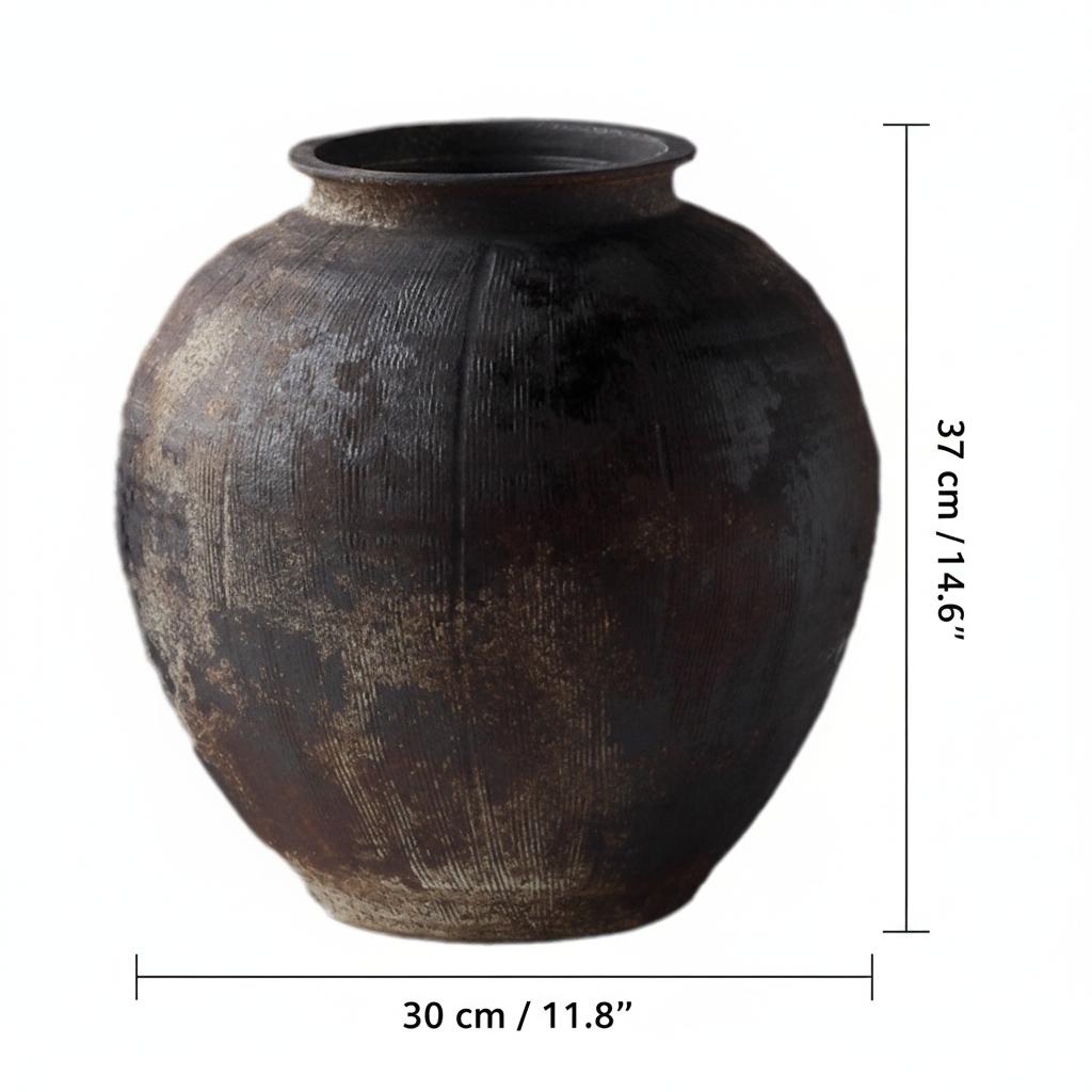 Large ceramic vase dimensions diagram