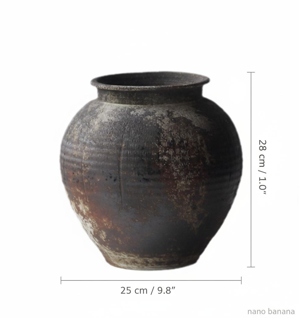 Medium ceramic vase dimensions diagram