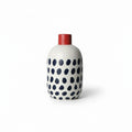 White And Blue Spotted Ceramic Vase
