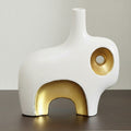 White And Gold Abstract Sculptural Vase