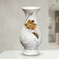 White And Gold Ceramic Lotus Vase