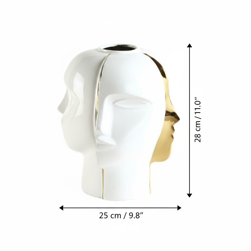 Large size dimensions of the abstract face vase