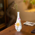 White Ceramic Lotus Bud Vase with single branch