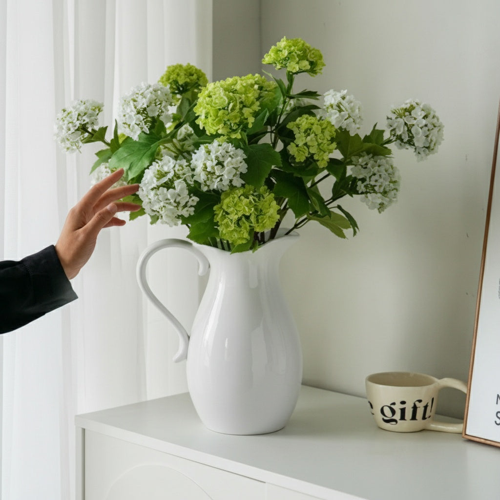 White Ceramic Pitcher Vase