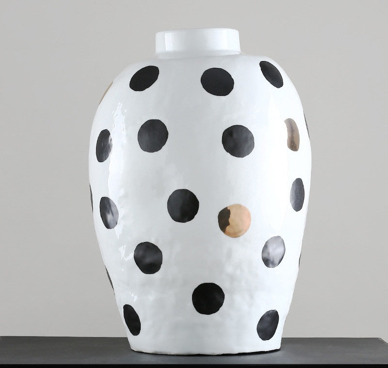 Detailed view of texture and gold dots