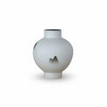 Medium white ceramic spherical vase