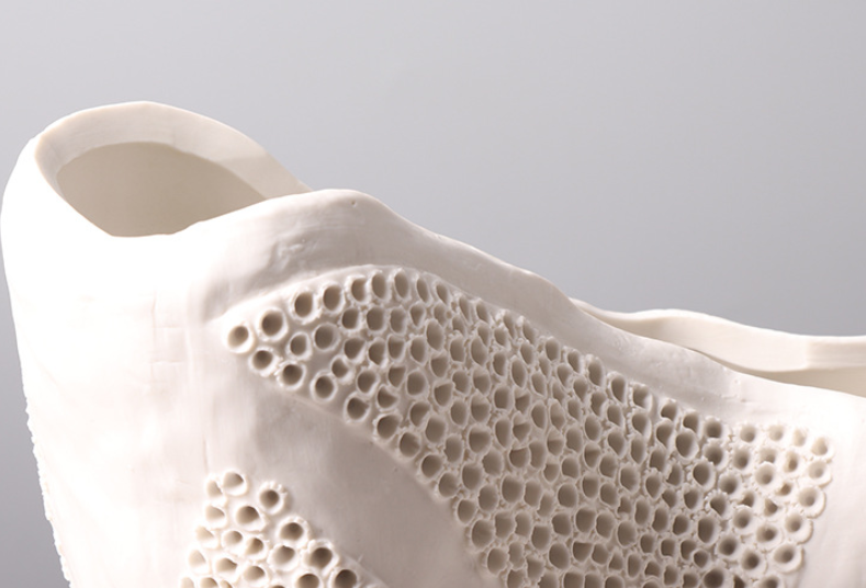 Close up detail of porous ceramic texture