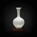 White Glazed Ceramic Flared Neck Vase