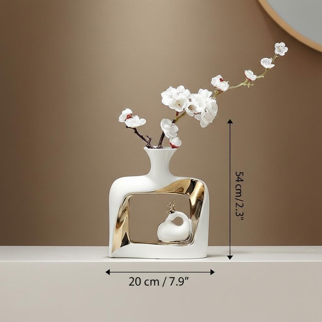 Dimensions of short ceramic deer vase 54cm height