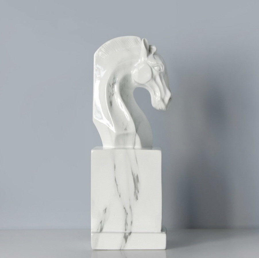 Profile side view of single horse head bookend