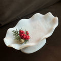 White Marble Organic Pedestal Bowl