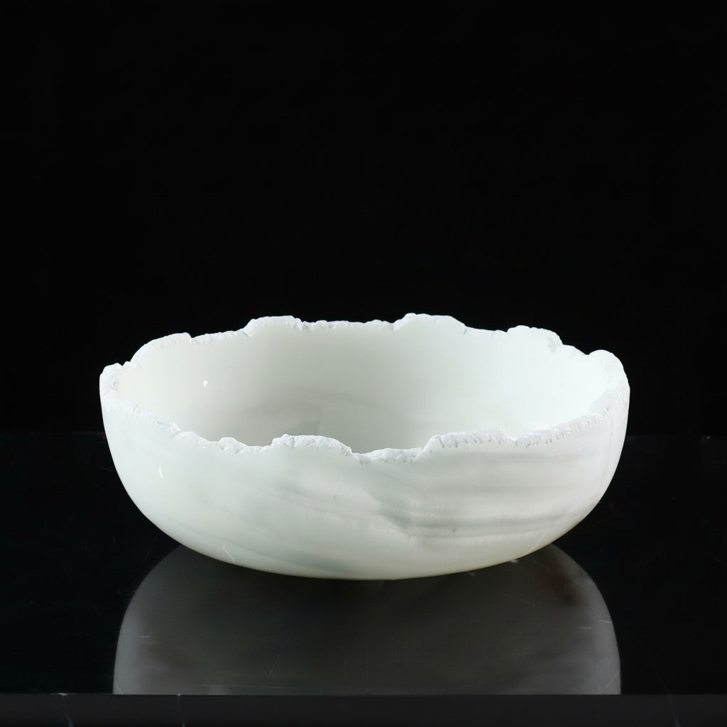 White Onyx Organic Edge Decorative Bowl