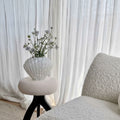 White Patterned Glass Shell Vase