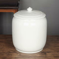 White Porcelain Cylindrical Lidded Jar