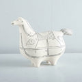 Large white resin horse figurine side view